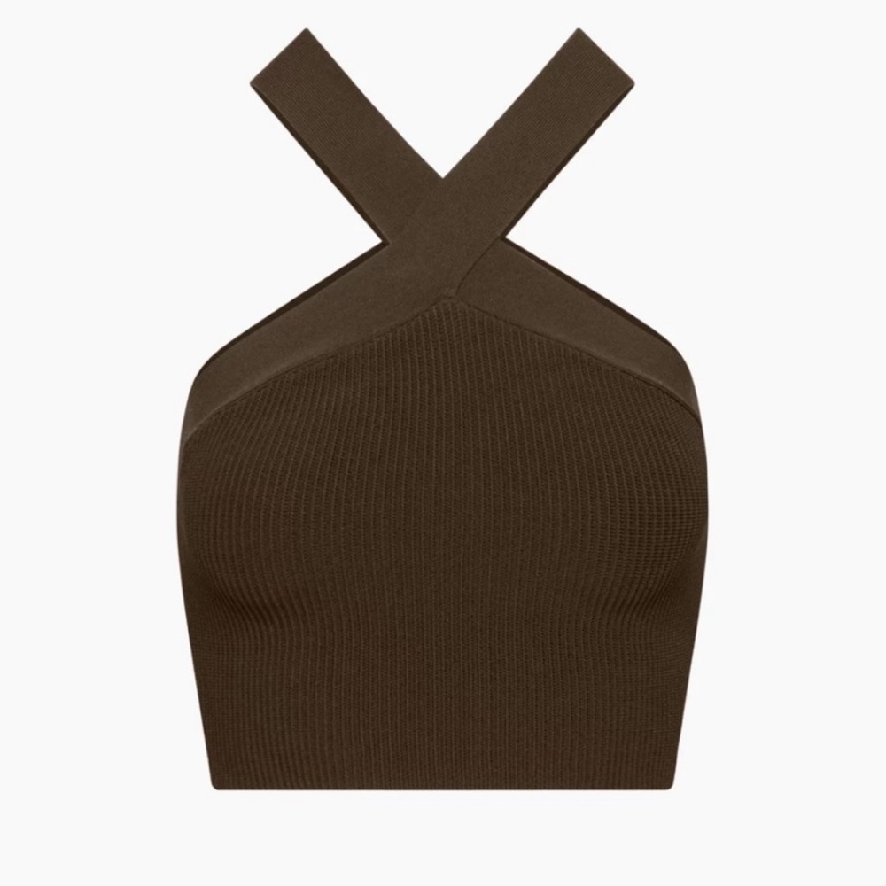 Aritzia Babaton Sculpt Knit Criss Cross cropped tank